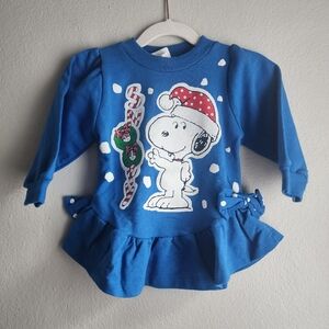 Vintage Peanuts Snoopy Christmas Holiday Crewneck 2t